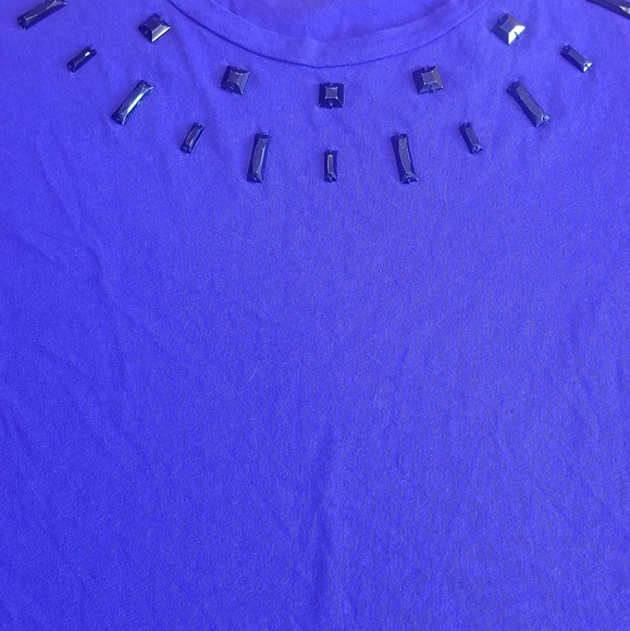 ♡ J. Crew Royal Blue Embellished Top XS - Picture 3 of 4